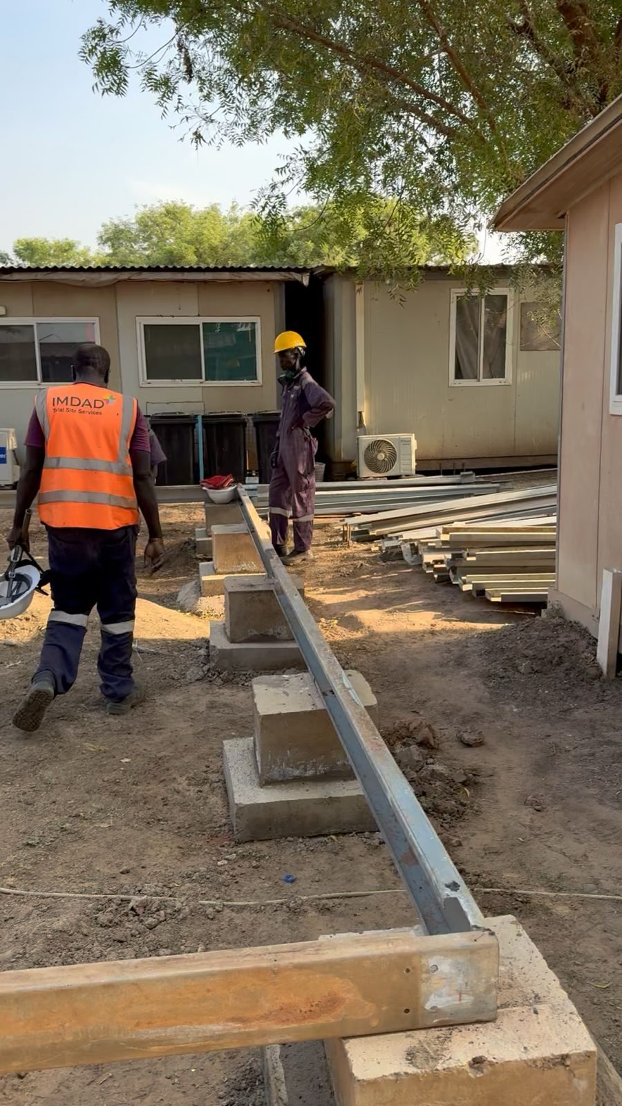 IMDAD Total Site Services operating team — the same operating chain that moved 15,358 metric tons of WFP commodities into Gaza