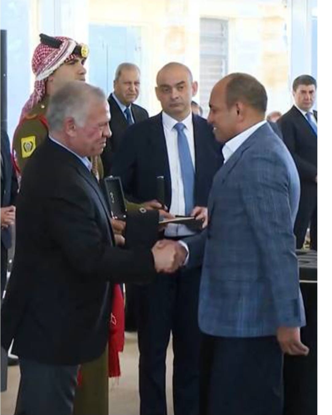 Ibrahim AlSafadi receiving the Silver Jubilee Medal from His Majesty King Abdullah II
